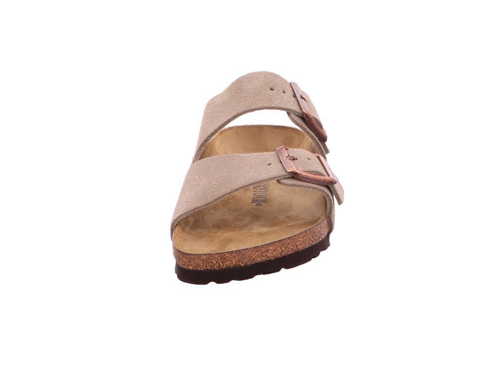 Birkenstock Unisex Arizona Soft Footbed Sandal, Taupe Suede