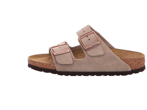 Birkenstock Unisex Arizona Soft Footbed Sandal, Taupe Suede