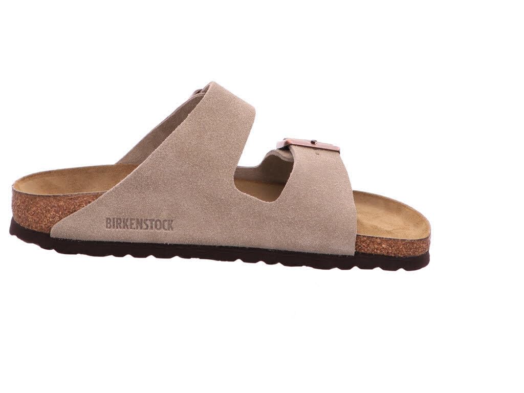 Birkenstock Unisex Arizona Soft Footbed Sandal, Taupe Suede