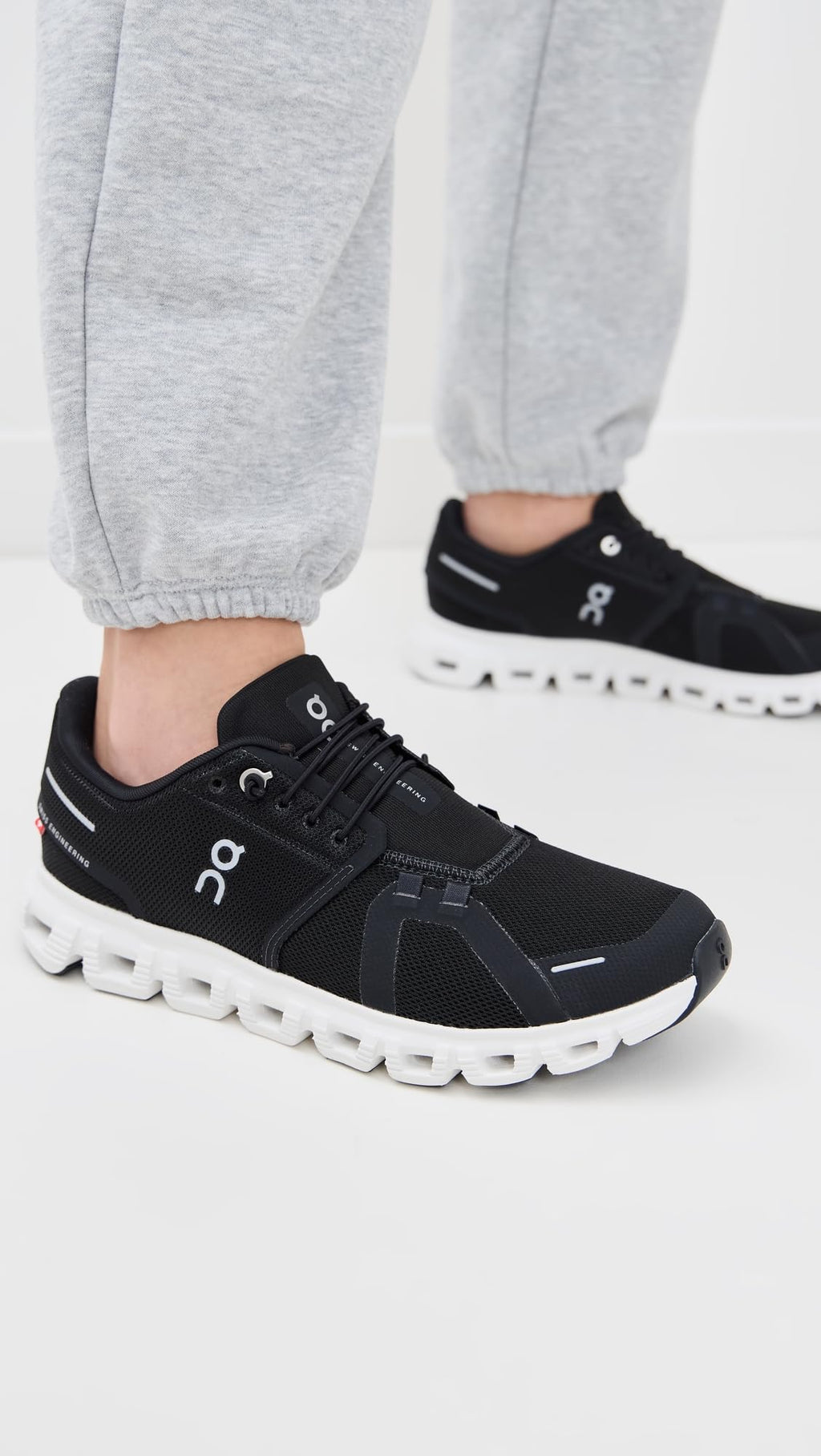 On Women's Cloud 6 Sneakers, Black | White