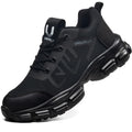 Hogent Steel Toe Shoes for Men Lightweight Comfortable Non Slip Work Shoes Women Puncture Proof Safety Sneakers for Industrial Construction & Daily Life, Black