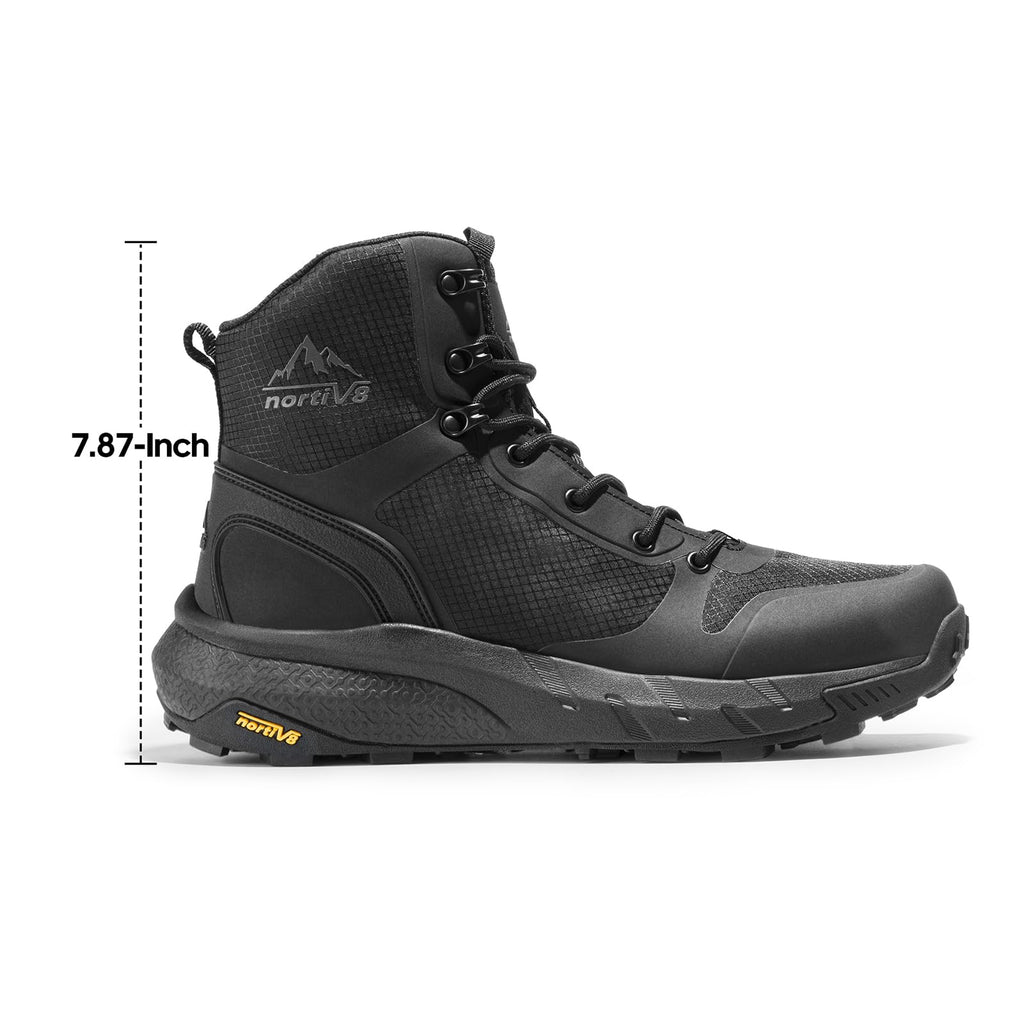 NORTIV 8 Men's Military Tactical Boot Lightweight Comfortable Boots for Work All Day Side Zipper Motorcycle Combat Hiking Boots Metrostrike,Black