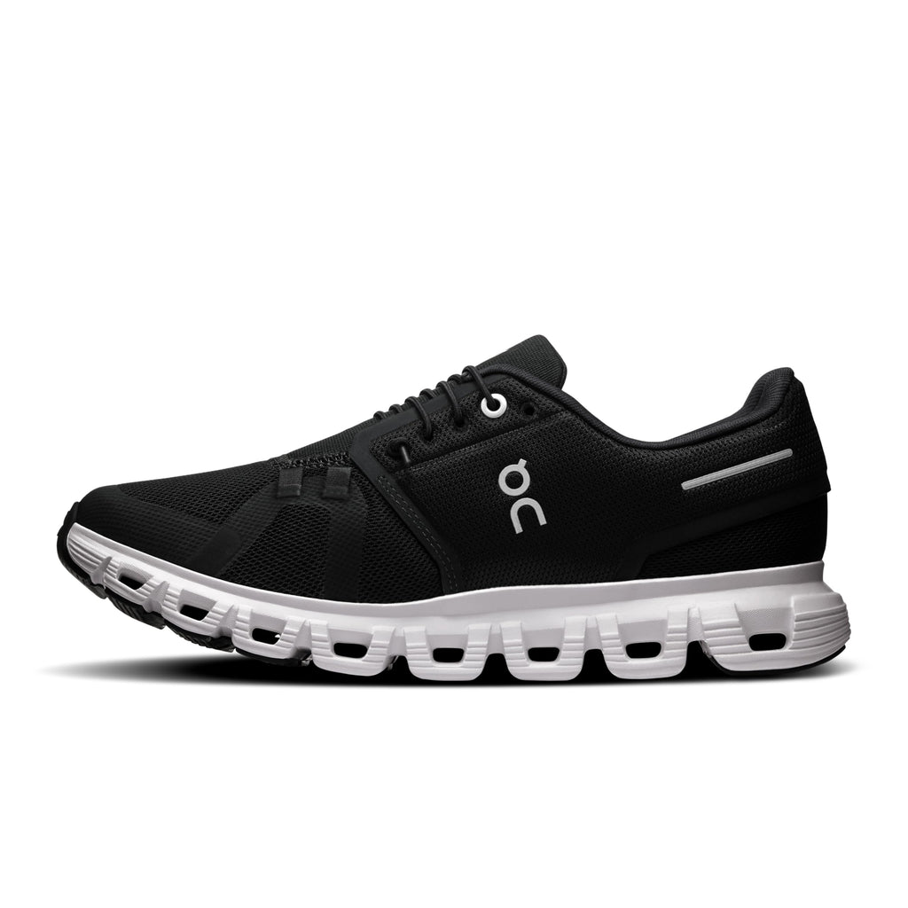 On Women's Cloud 6 Sneakers, Black | White