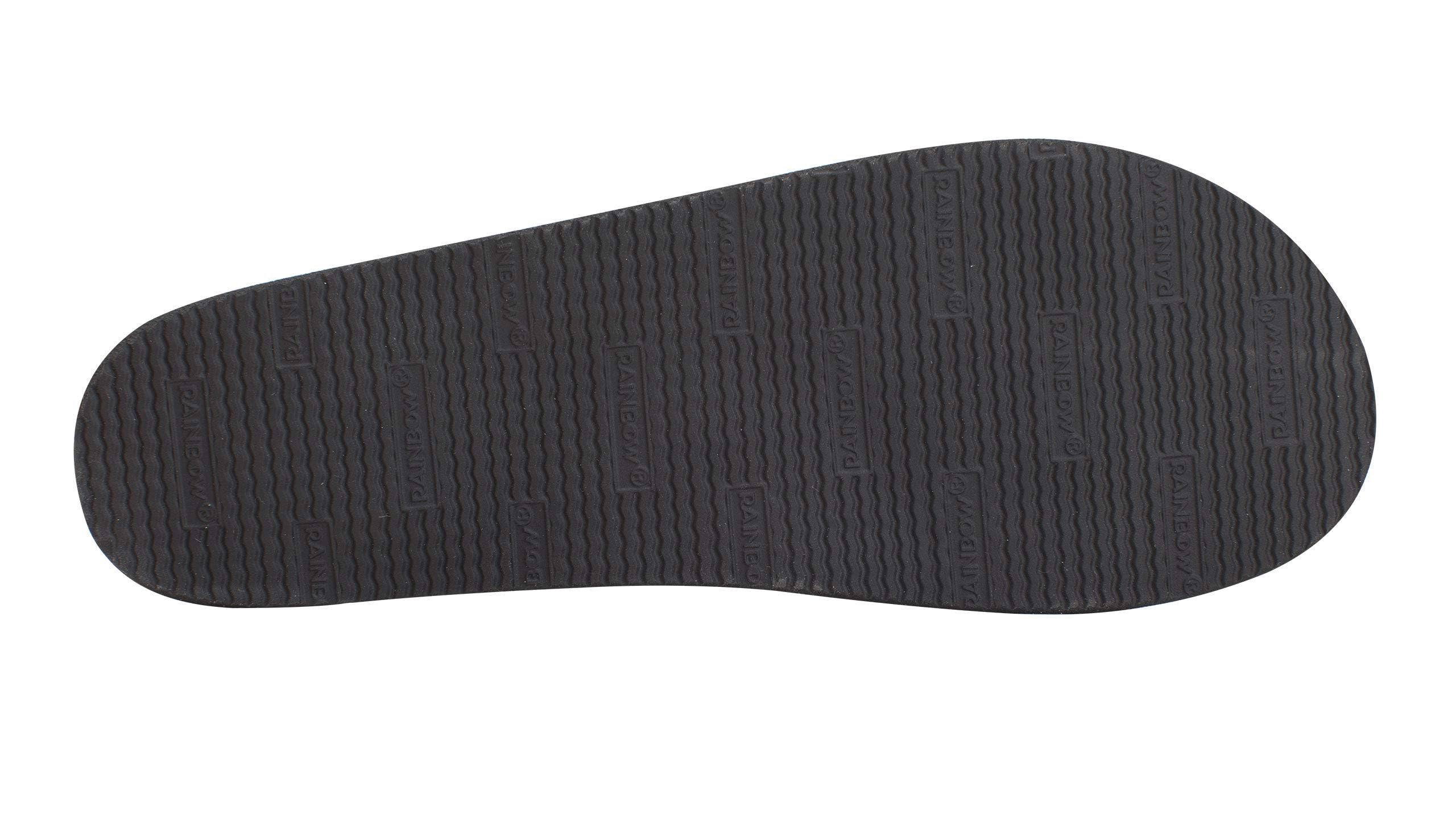 Rainbow Sandals Women’s Flirty Braidy Classic Leather w/Single Braided Strap, Classic Black, Ladies Large