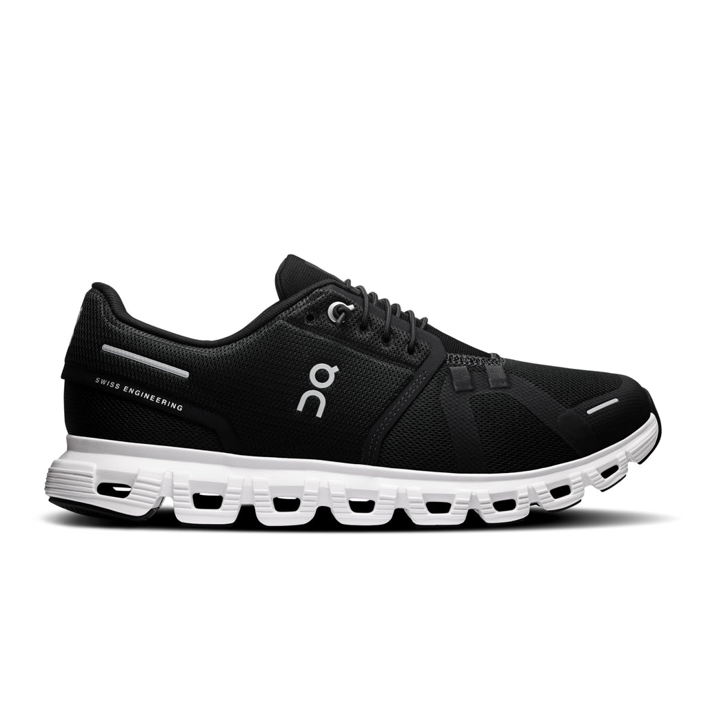 On Women's Cloud 6 Sneakers, Black | White