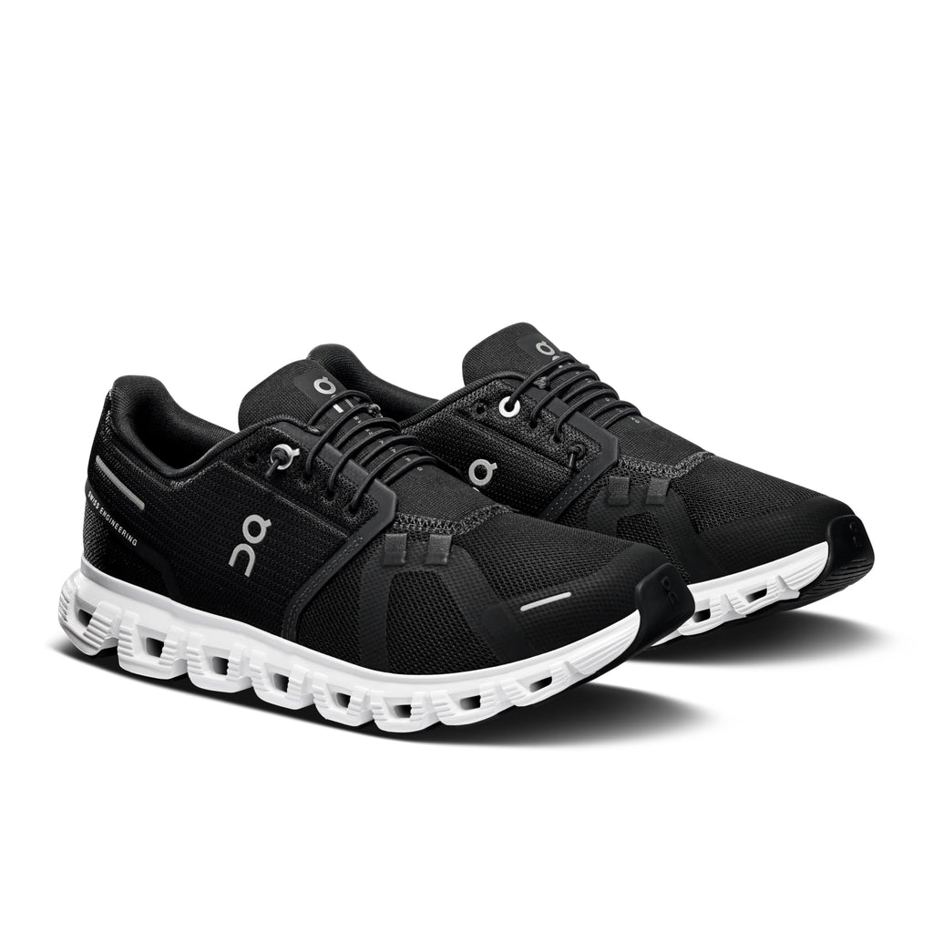 On Women's Cloud 6 Sneakers, Black | White