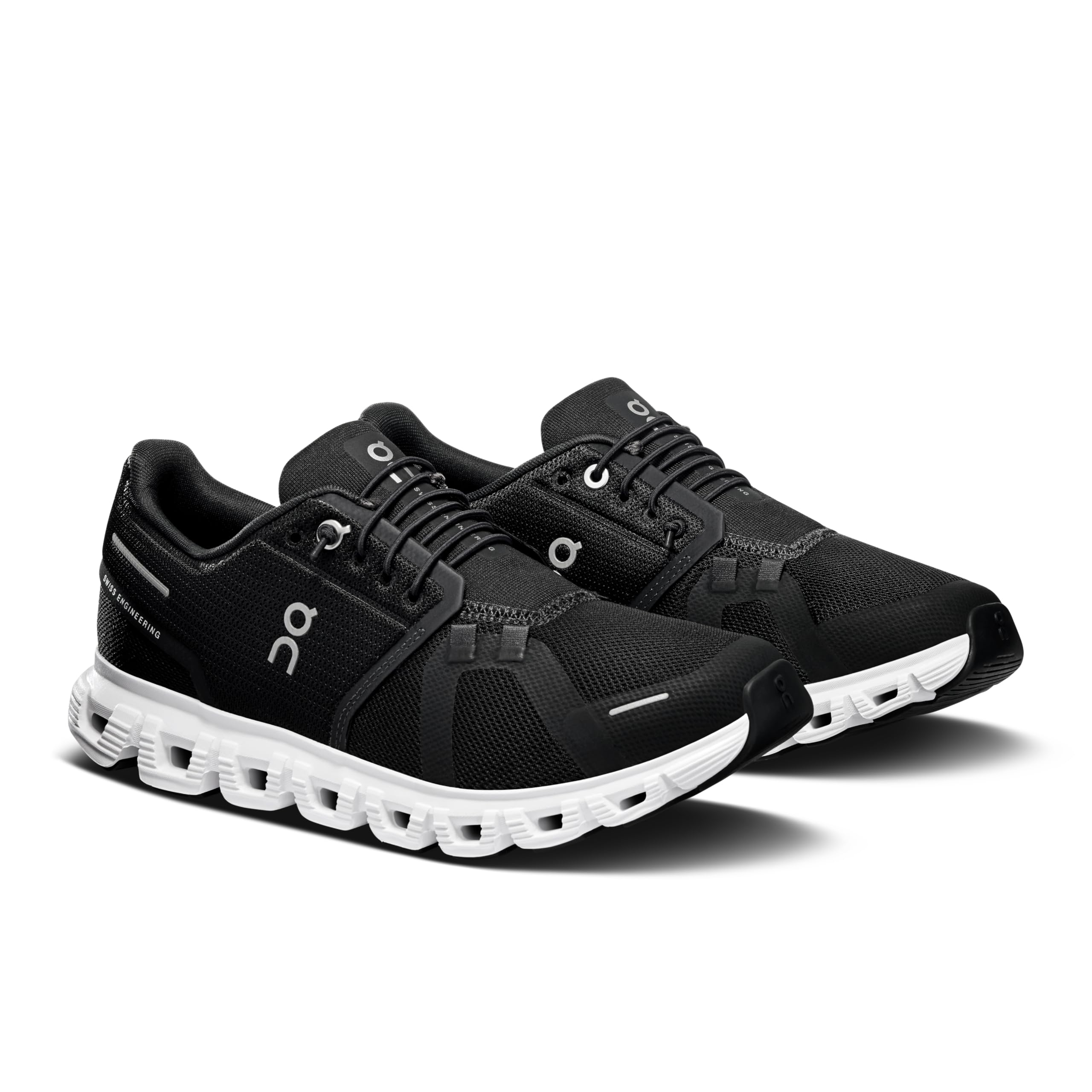 On Women's Cloud 6 Sneakers, Black | White