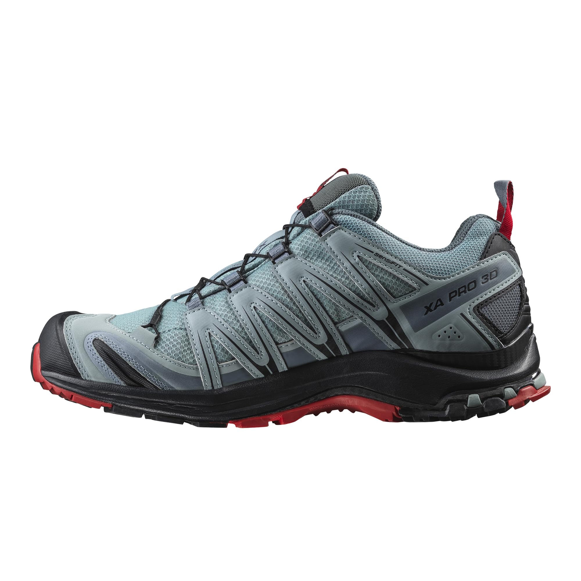 Salomon Men’s XA PRO 3D Gore-Tex Waterproof Trail Running Shoes - Lead/Black/Barbados Cherry