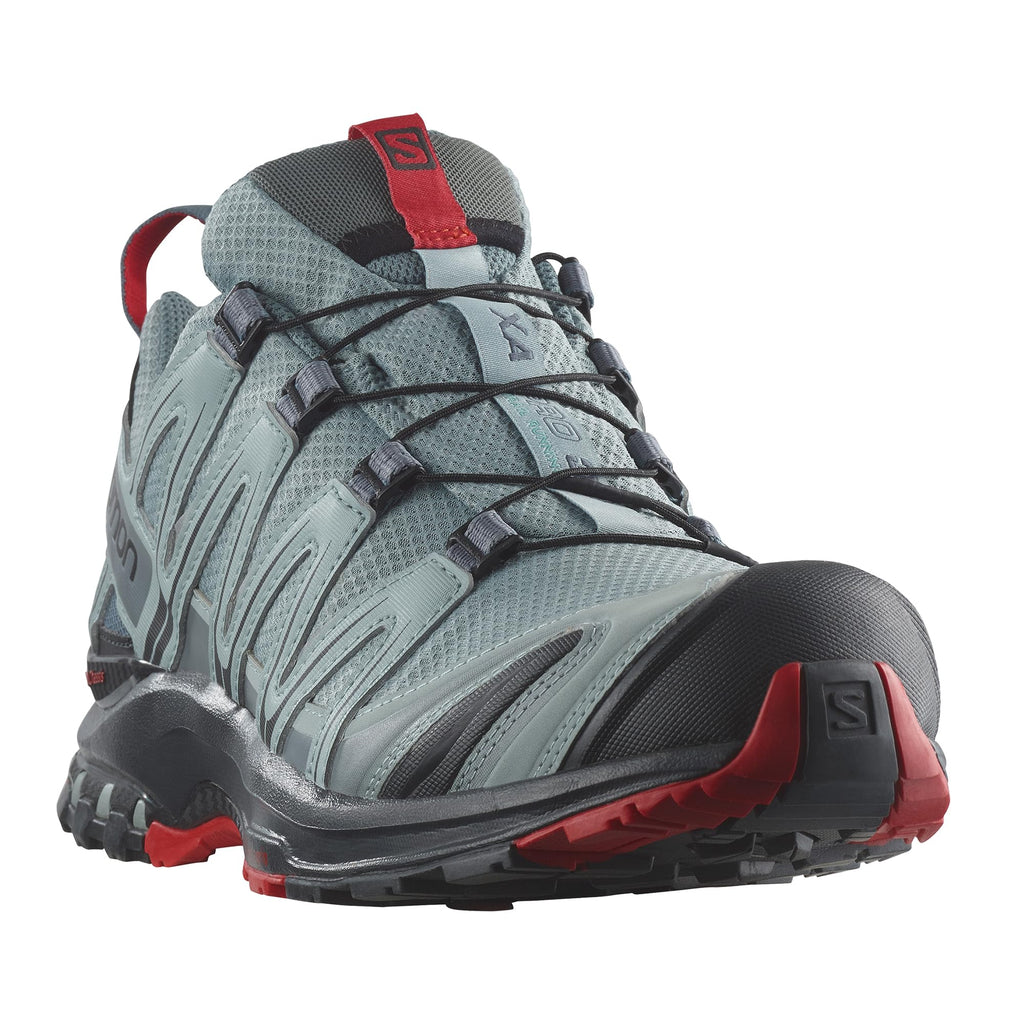 Salomon Men’s XA PRO 3D Gore-Tex Waterproof Trail Running Shoes - Lead/Black/Barbados Cherry