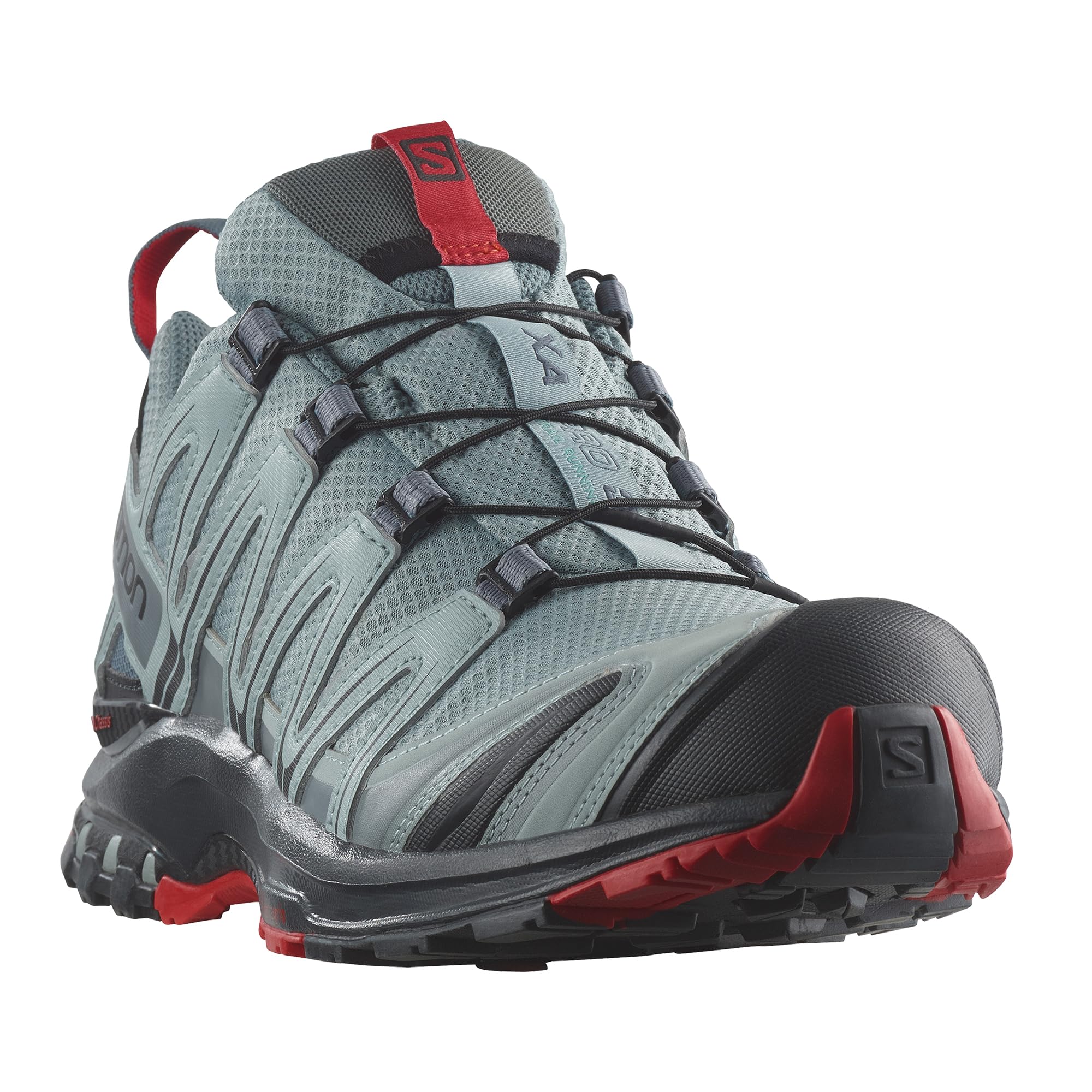 Salomon Men’s XA PRO 3D Gore-Tex Waterproof Trail Running Shoes - Lead/Black/Barbados Cherry